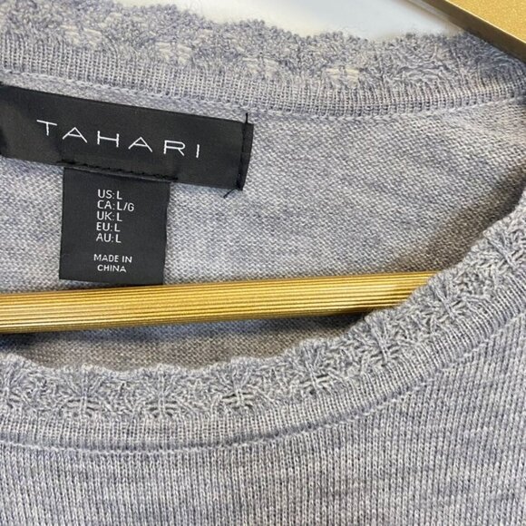 Tahari Gray Merino Wool Sweater Dress - Picture 4 of 12